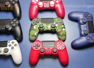 Coleção de Controles PS4 (originais, cores: preto, branco, azul, vermelho e camuflado)