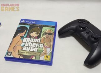 Unboxing GTA Trilogy PS4 e Controle PS5 Midnight Black